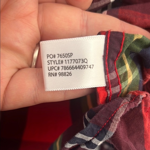 U.S Polo ASSN. Men's Red Plaid Shirt - Picture 6 of 8